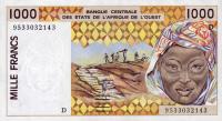 Gallery image for West African States p411De: 1000 Francs